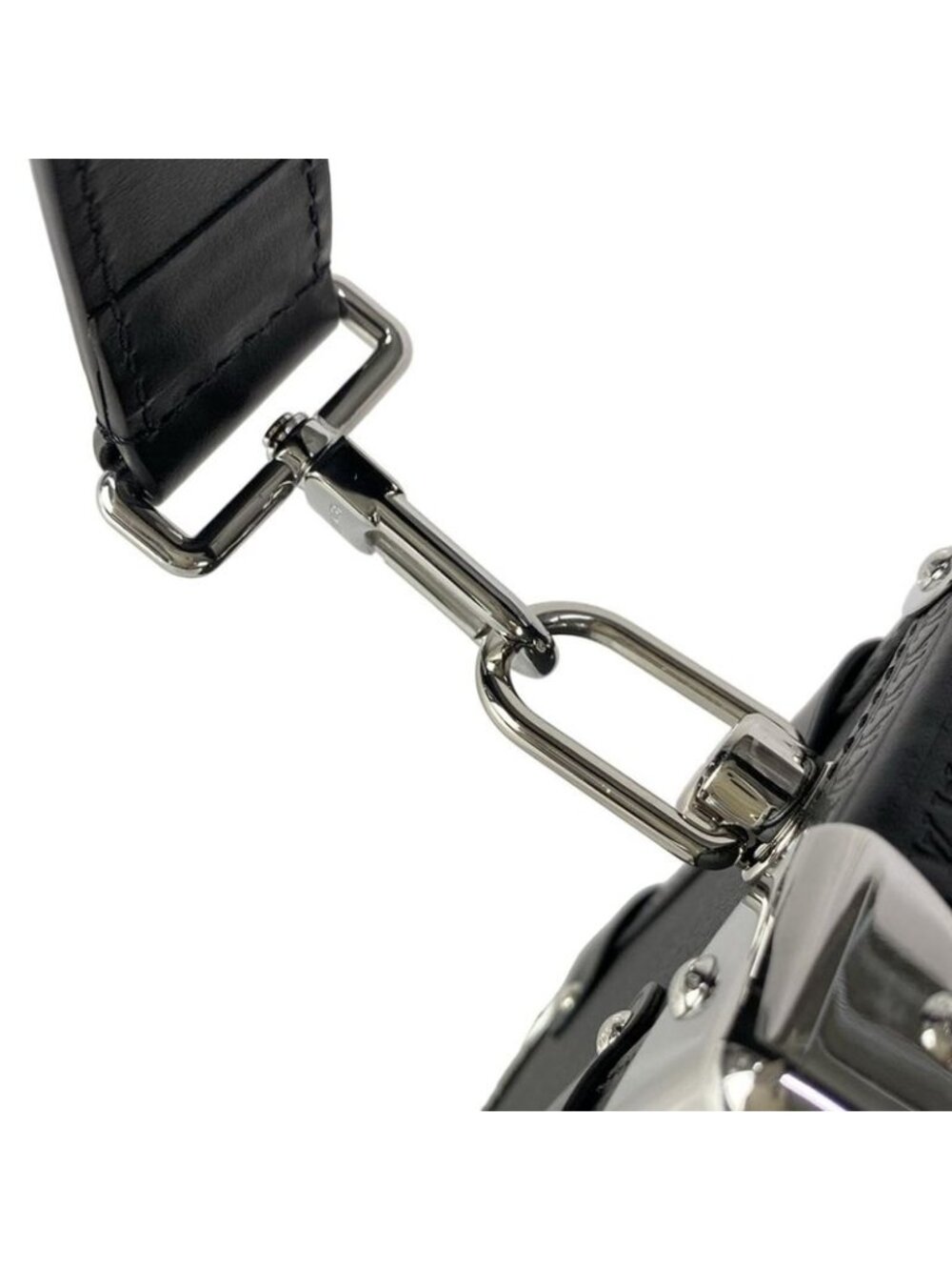 Louis Vuitton Handbag Side Trunk MM Black Leather Cowhide - Picture 15 of 15